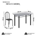 Ver imagem 4 de Conjunto de Mesa Tubular 100x60cm Tampo em Granito com 4 Cadeiras Preto