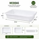 Ver mais imagens de Kit 10 Bandeja Frigorifica Carnes Frios Branca Box Organizador 5,8L Retangular com Alca Bacia Exposi
