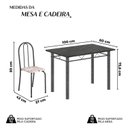 Ver imagem 4 de Conjunto de Mesa Tubular 100x60cm Tampo em Ardósia Indiano com 4 Cadeiras Prata/Bege