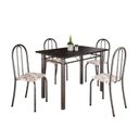 Ver imagem 2 de Conjunto de Mesa Tubular 100x60cm Tampo em Ardósia Indiano com 4 Cadeiras Arabesco/Prata