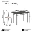 Ver imagem 4 de Conjunto de Mesa Tubular 100x60cm Tampo em Ardósia Indiano com 4 Cadeiras Arabesco/Prata