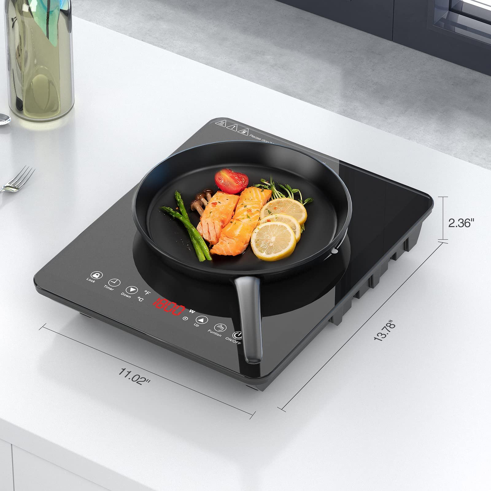 Gtkzw Cooktop de Indução Portátil 1800w com 9 Níveis de Potência (preto) - 4