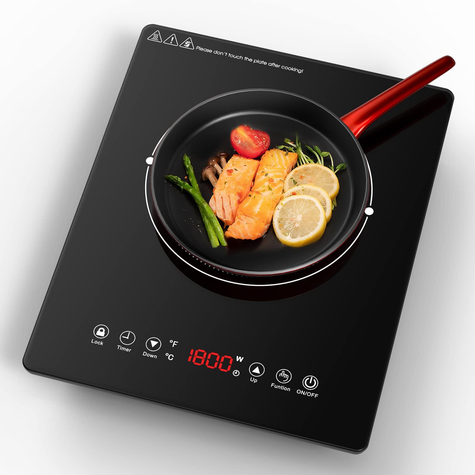 Gtkzw Cooktop de Indução Portátil 1800w com 9 Níveis de Potência (preto)