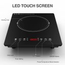 Ver imagem 2 de Gtkzw Cooktop de Indução Portátil 1800w com 9 Níveis de Potência (preto)