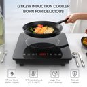Ver imagem 5 de Gtkzw Cooktop de Indução Portátil 1800w com 9 Níveis de Potência (preto)
