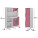 Ver imagem 5 de Cozinha de Brinquedo Infantil em Mdf com Geladeira, Pia, Forno, Micro-ondas e Fogão:rosa