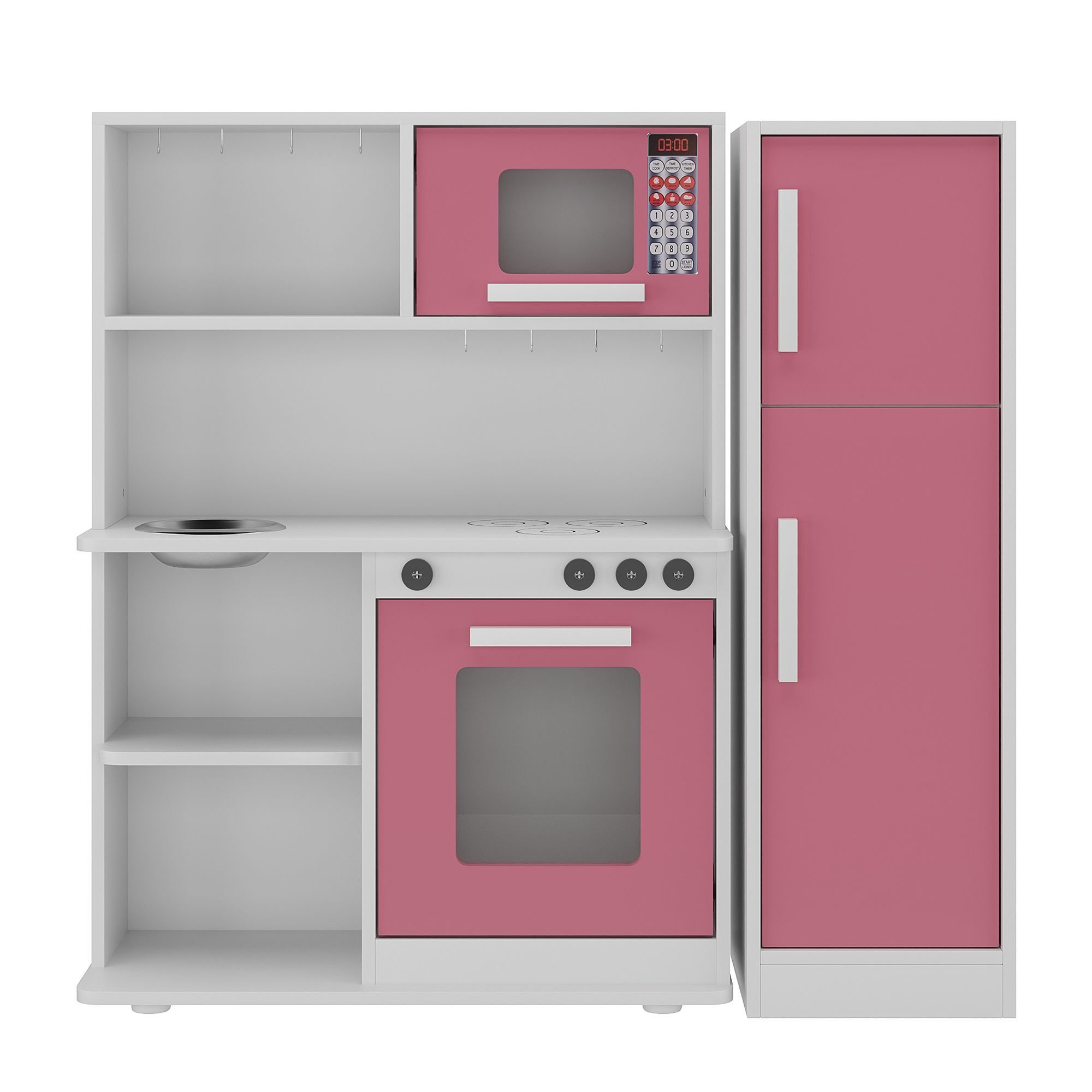 Cozinha de Brinquedo Infantil em Mdf com Geladeira, Pia, Forno, Micro ...
