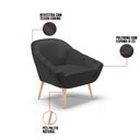 Ver imagem 6 de Kit 01 Namoradeira 02 Lugares e 01 Poltrona Giovana Corino Pés Palito Natural - D’Rossi - Preto