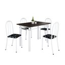 Ver imagem 2 de Conjunto de Mesa Tubular 100x60cm Tampo em Ardósia Indiano com 4 Cadeiras Branco/Preto
