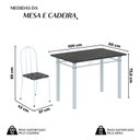 Ver imagem 4 de Conjunto de Mesa Tubular 100x60cm Tampo em Ardósia Indiano com 4 Cadeiras Branco/Preto