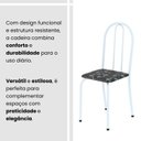 Ver mais imagens de Conjunto de Mesa Tubular 100x60cm Tampo em Ardósia Indiano com 4 Cadeiras Branco/Preto