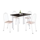 Ver imagem 2 de Conjunto de Mesa Tubular 100x60cm Tampo em Ardósia Indiano com 4 Cadeiras Branco/Bege