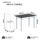 Ver imagem 3 de Conjunto de Mesa Tubular 100x60cm Tampo em Ardósia Indiano com 4 Cadeiras Branco/Bege
