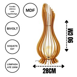 Luminária Grande de Chão MDF - 3