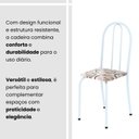 Ver mais imagens de Conjunto de Mesa Tubular 100x60cm Tampo em Ardósia Indiano com 4 Cadeiras Branco/Arabesco