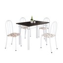 Ver imagem 2 de Conjunto de Mesa Tubular 100x60cm Tampo em Ardósia Indiano com 4 Cadeiras Branco/Arabesco
