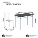 Ver imagem 3 de Conjunto de Mesa Tubular 100x60cm Tampo em Ardósia Indiano com 4 Cadeiras Branco/Arabesco