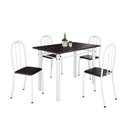 Ver imagem 2 de Conjunto de Mesa Tubular 100x60cm Tampo em Ardósia Indiano com 4 Cadeiras Preto/Branco