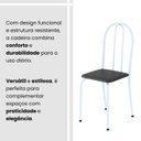 Ver mais imagens de Conjunto de Mesa Tubular 100x60cm Tampo em Ardósia Indiano com 4 Cadeiras Preto/Branco
