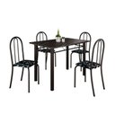 Ver imagem 2 de Conjunto de Mesa Tubular 100x60cm Tampo em Ardósia Indiano com 4 Cadeiras Preto