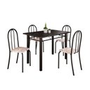 Ver imagem 2 de Conjunto de Mesa Tubular 100x60cm Tampo em Ardósia Indiano com 4 Cadeiras Preto/Bege