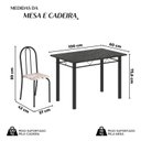 Ver imagem 4 de Conjunto de Mesa Tubular 100x60cm Tampo em Ardósia Indiano com 4 Cadeiras Preto/Bege