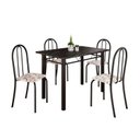 Ver imagem 2 de Conjunto de Mesa Tubular 100x60cm Tampo em Ardósia Indiano com 4 Cadeiras Preto/Arabesco