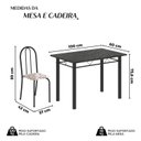 Ver imagem 4 de Conjunto de Mesa Tubular 100x60cm Tampo em Ardósia Indiano com 4 Cadeiras Preto/Arabesco