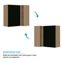 Ver imagem 3 de Armário Aéreo Canto Reto 95cm 2 Portas Slim Luciane Móveis Freijó-preto
