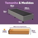 Ver imagem 3 de Cama Box Desmontavel Solteiro 88x188cm Orthocamas Suede Cinza