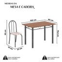 Ver imagem 4 de Conjunto de Mesa Tubular 100x60cm Tampo em MDF com 4 Cadeiras Prata/Bege