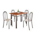 Ver imagem 2 de Conjunto de Mesa Tubular 100x60cm Tampo em MDF com 4 Cadeiras Prata/Arabesco