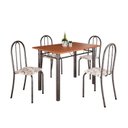 Ver imagem 2 de Conjunto de Mesa Tubular 100x60cm Tampo em Mdf com 4 Cadeiras
