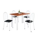 Ver imagem 2 de Conjunto de Mesa Tubular 100x60cm Tampo em MDF com 4 Cadeiras Branco/Preto