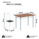 Ver imagem 4 de Conjunto de Mesa Tubular 100x60cm Tampo em MDF com 4 Cadeiras Branco/Preto