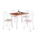 Ver imagem 2 de Conjunto de Mesa Tubular 100x60cm Tampo em Mdf com 4 Cadeiras
