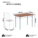 Ver imagem 3 de Conjunto de Mesa Tubular 100x60cm Tampo em MDF com 4 Cadeiras Branco/Bege