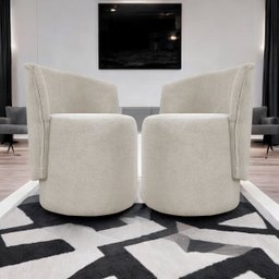 Kit 2 Poltronas Decorativa Organica para Sala Recepção Aura Luxo Boucle Premium - 2
