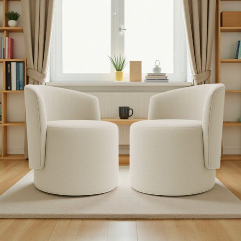 Kit 2 Poltronas Aura Decorativas Orgânicas Bouclé Premium de Luxo Sala  Recepção Design Escultural