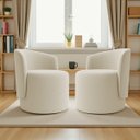 Ver imagem 1 de Kit 2 Poltronas Aura Decorativas Orgânicas Bouclé Premium de Luxo Sala Recepção Design Escultural