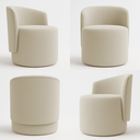 Ver imagem 6 de Kit 2 Poltronas Aura Decorativas Orgânicas Bouclé Premium de Luxo Sala Recepção Design Escultural