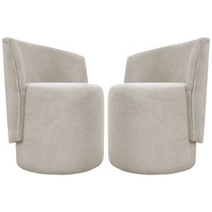 Kit 2 Poltronas Decorativa Organica para Sala Recepção Aura Luxo Boucle Premium