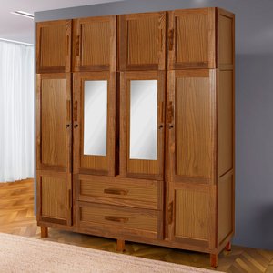 Guarda-roupa Alagoas 10 Portas 2 Gavetas 5 Prateleiras com Espelho Ypê - Rodmóveis