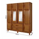 Ver imagem 4 de Guarda-roupa Alagoas 10 Portas 2 Gavetas 5 Prateleiras com Espelho Ypê - Rodmóveis