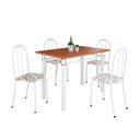 Ver imagem 2 de Conjunto de Mesa Tubular 100x60cm Tampo em MDF com 4 Cadeiras Branco/Arabesco