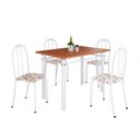 Ver imagem 2 de Conjunto de Mesa Tubular 100x60cm Tampo em Mdf com 4 Cadeiras