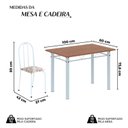 Ver imagem 3 de Conjunto de Mesa Tubular 100x60cm Tampo em MDF com 4 Cadeiras Branco/Arabesco