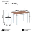 Ver imagem 3 de Conjunto de Mesa Tubular 100x60cm Tampo em MDF com 4 Cadeiras Preto/Branco