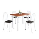 Ver imagem 2 de Conjunto de Mesa Tubular 100x60cm Tampo em MDF com 4 Cadeiras Preto/Branco