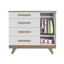 Ver imagem 3 de Quarto Bebê Completo com Berço Retro, Cômoda Retrô Lisa e Prateleira Móveis Peroba Branco/